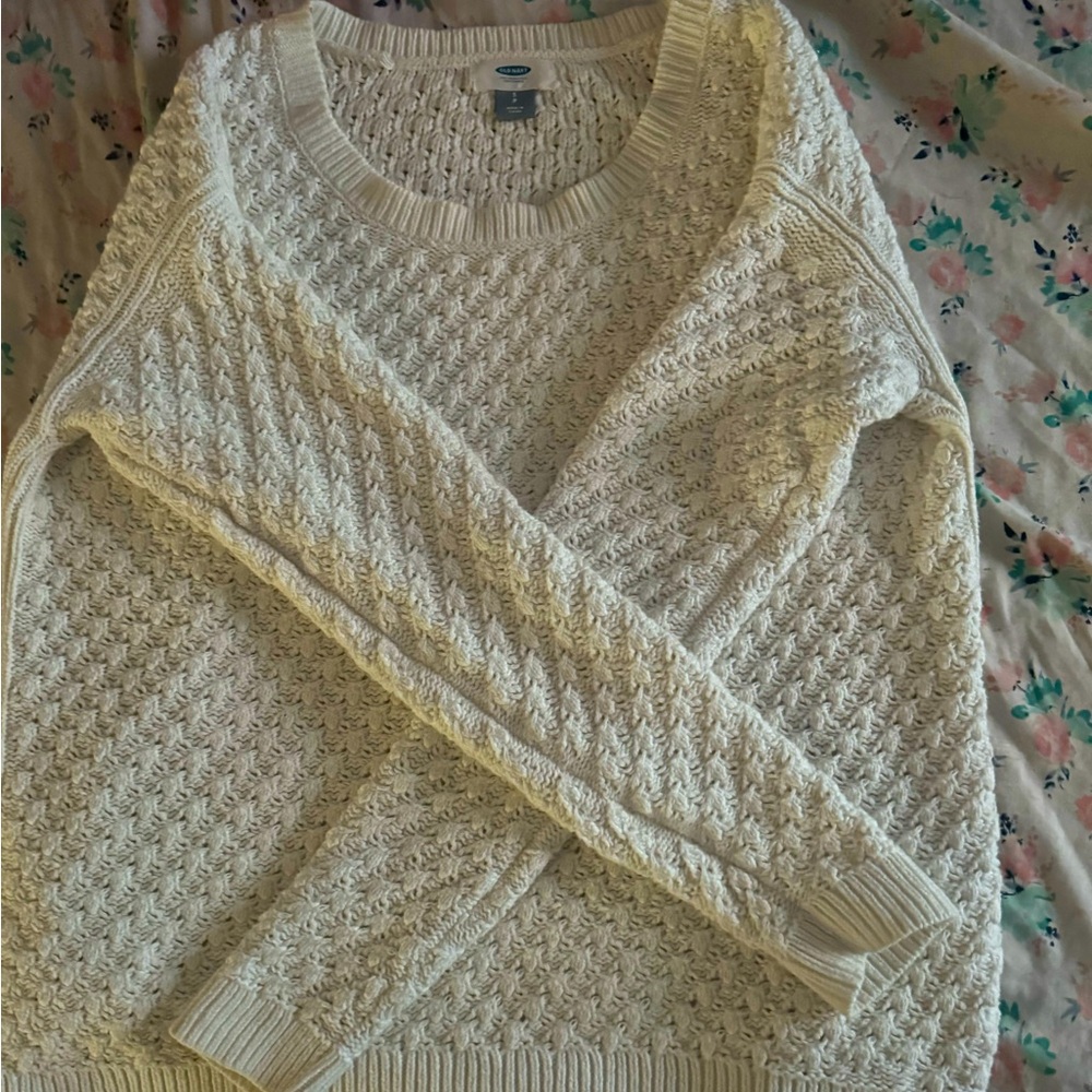 Small White Old Navy Knitted Sweater